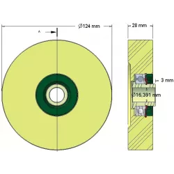 Rolle Nr. 212 – Stützrolle aus Kunststoff Ø124 mm für Maschinen von Grimme | OEM Grimme 623.00012 | Hersteller KiJ