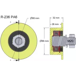 Rolle Nr. 236 – Rolle aus Kunststoff Ø66 mm für Maschinen von Wuhlmaus | Hersteller KiJ