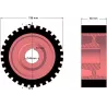 Rolle Nr. 1 – Antriebsrolle aus Gusseisen-Gummi Ø198 mm für Maschinen von Grimme | OEM Grimme 076.00673 | Hersteller KiJ