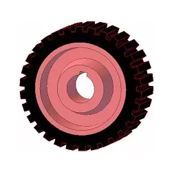 Rolle Nr. 1 – Antriebsrolle aus Gusseisen-Gummi Ø198 mm für Maschinen von Grimme | OEM Grimme 076.00673 | Hersteller KiJ