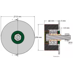 Rolle Nr. 20 – Stützrolle aus Stahl-Gummi Ø95 mm für Maschinen von Grimme | OEM Grimme 200.27585, 200.27584, 200.00804 | Hersteller KiJ