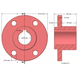 Rolle Nr. 196a – Rollennabe aus Gusseisen Ø70 mm für Maschinen von Wuhlmaus | Hersteller KiJ