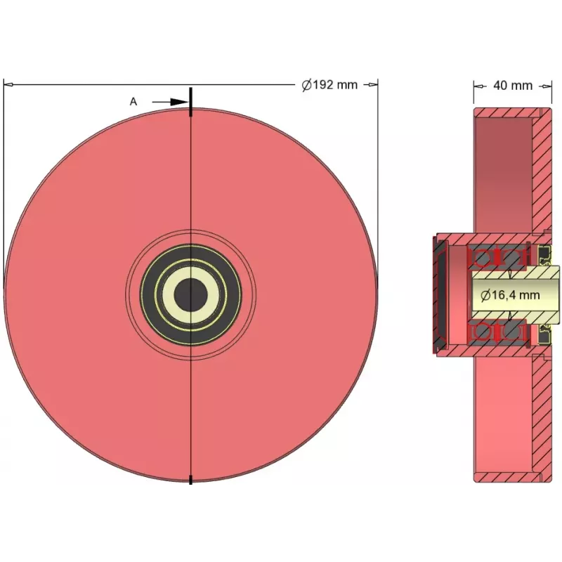 Rolle Nr. 114 – Umlenkrolle aus Gusseisen Ø192 mm für Maschinen von Grimme | OEM Grimme 200.48657 | Hersteller KiJ