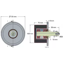 Rolle Nr. 8a – Stützrolle aus Stahl-Gummi Ø100 mm für Maschinen von Grimme | OEM Grimme 088.00324, 200.46340, 200.11197 | Hersteller KiJ