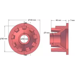 Rolle Nr. 42 – Antriebsrolle aus Gusseisen Ø82 mm für Maschinen von Grimme | OEM Grimme 006.00065 | Hersteller KiJ