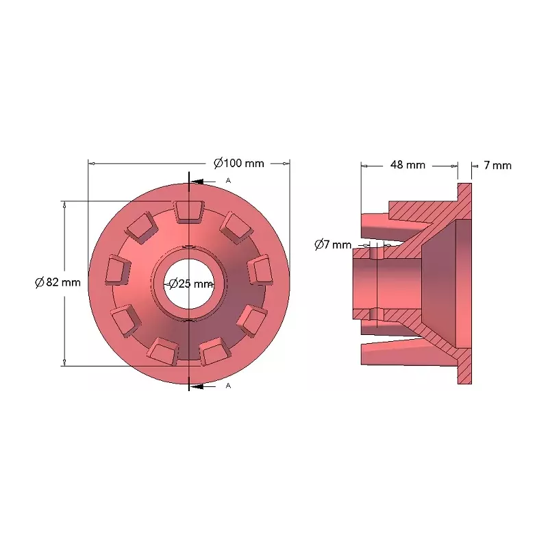 Rolle Nr. 42 – Antriebsrolle aus Gusseisen Ø82 mm für Maschinen von Grimme | OEM Grimme 006.00065 | Hersteller KiJ