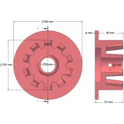 Rolle Nr. 64 – Antriebsrolle aus Gusseisen Ø101 mm für Maschinen von Grimme | OEM Grimme 006.00068, 006.00069, 006.00550 | Hersteller KiJ