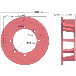 Rolle Nr. 127 – Antriebsrolle aus Gusseisen Ø250 mm, Teilung 40 mm, für Maschinen von Grimme | OEM Grimme 006.00059, 006.00347, 006.00722 | Hersteller KiJ