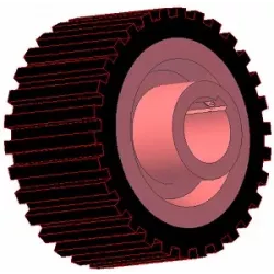 Rolle Nr. 220 – Antriebsrolle aus Gusseisen-Gummi Ø132 mm für Maschinen von Grimme | OEM Grimme 076.00655 | Hersteller KiJ