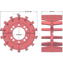 Rolle Nr. 198 – Antriebsrolle aus Gusseisen Ø215 mm, Teilung 50 mm, für Maschinen von Grimme Maxtron | OEM Grimme 003.00135 | Hersteller KiJ