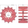 Rolle Nr. 198 – Antriebsrolle aus Gusseisen Ø215 mm, Teilung 50 mm, für Maschinen von Grimme Maxtron | OEM Grimme 003.00135 | Hersteller KiJ