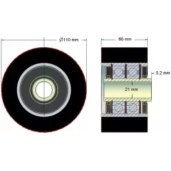 Rolle Nr. 185 – Rolle aus Stahl-Gummi Ø110 mm für Maschinen von Holmer | OEM Holmer 1130010045 | Hersteller KiJ