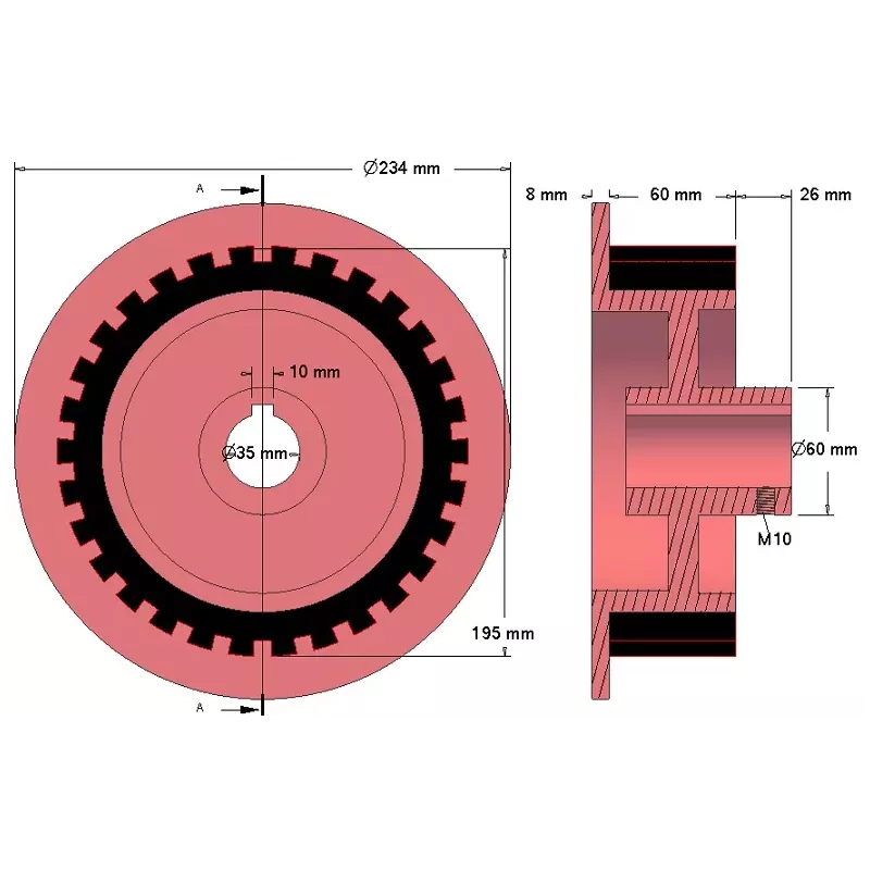 Rolle Nr. 45 – Antriebsrolle aus Gusseisen-Gummi für Maschinen von Grimme | OEM Grimme 076.01618, 076.05115 | Hersteller KiJ