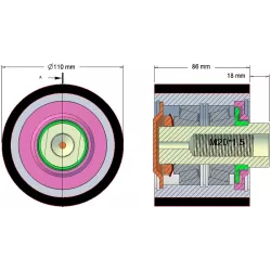 Rolle Nr. 186 – Rolle aus Stahl-Gummi Ø110 mm für Maschinen von Holmer | OEM Holmer 1131033189, 1203045858 | Hersteller KiJ