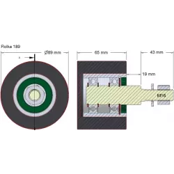 Rolle Nr. 189 – Stützrolle aus Stahl-Gummi Ø90 mm für Maschinen von Holmer | OEM Holmer 1131002796 | Hersteller KiJ