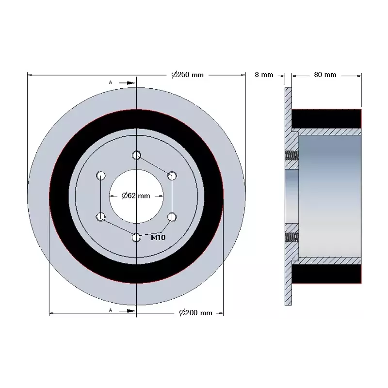 Rolle Nr. 190 – Antriebsrolle aus Stahl-Gummi Ø200 mm für Maschinen von Holmer | OEM Holmer 1130010341 | Hersteller KiJ