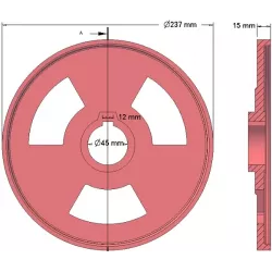 Rolle Nr. 53 – Führungsrolle aus Gusseisen Ø237 mm für Maschinen von Grimme | OEM Grimme 006.00514 | Hersteller KiJ