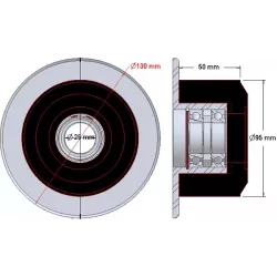 Rolle Nr. 63 – Stützrolle aus Stahl-Gummi Ø95 mm für Maschinen von Grimme | OEM Grimme 088.00315 | Hersteller KiJ