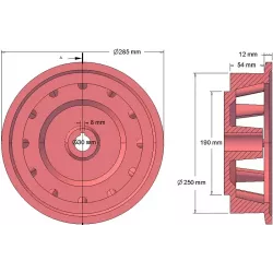 Rolle Nr. 171 – Antriebsrolle aus Gusseisen Ø258 mm, Teilung 35 mm, für Maschinen von Grimme | OEM Grimme 006.00537 | Hersteller KiJ