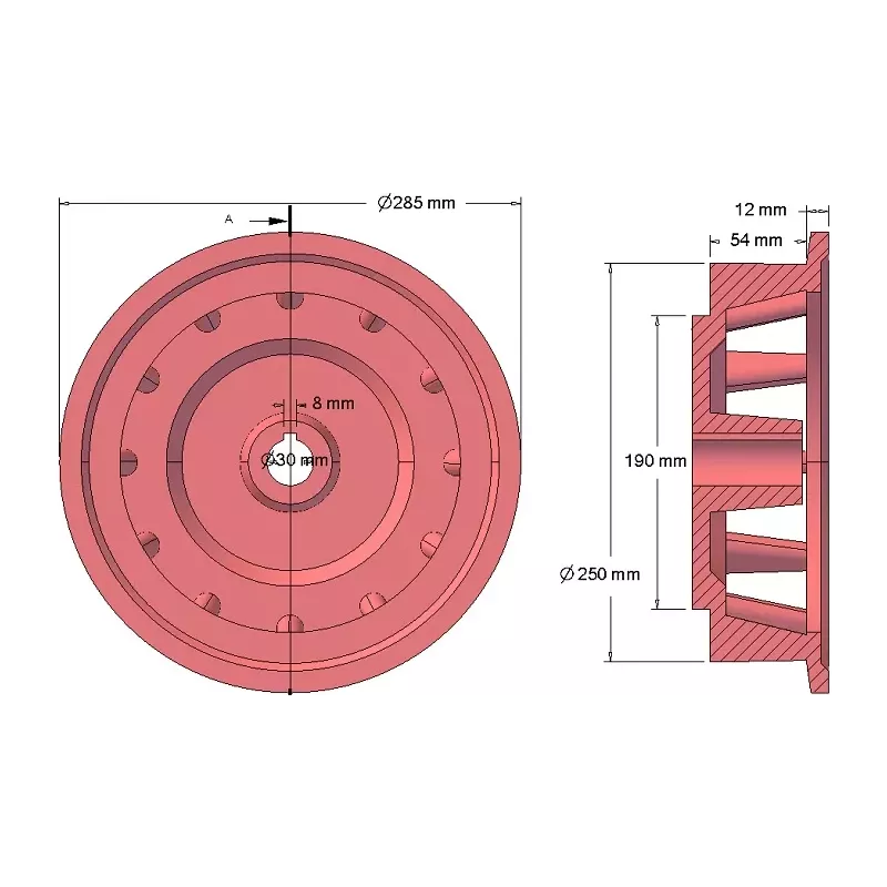 Rolle Nr. 171 – Antriebsrolle aus Gusseisen Ø258 mm, Teilung 35 mm, für Maschinen von Grimme | OEM Grimme 006.00537 | Hersteller KiJ