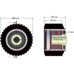 Rolle Nr. 204 – Stützrolle aus Stahl-Gummi Ø90 mm für Maschinen von ROPA | OEM ROPA 252079 | Hersteller KiJ