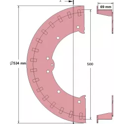 Rolle Nr. 221 – Antriebsrolle aus Stahl Ø500 mm für Maschinen von ROPA | OEM ROPA 121538, 1197019299 | Hersteller KiJ