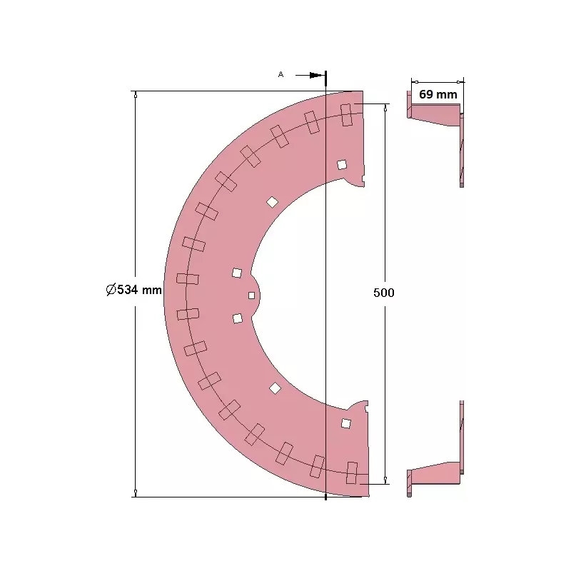 Rolle Nr. 221 – Antriebsrolle aus Stahl Ø500 mm für Maschinen von ROPA | OEM ROPA 121538, 1197019299 | Hersteller KiJ