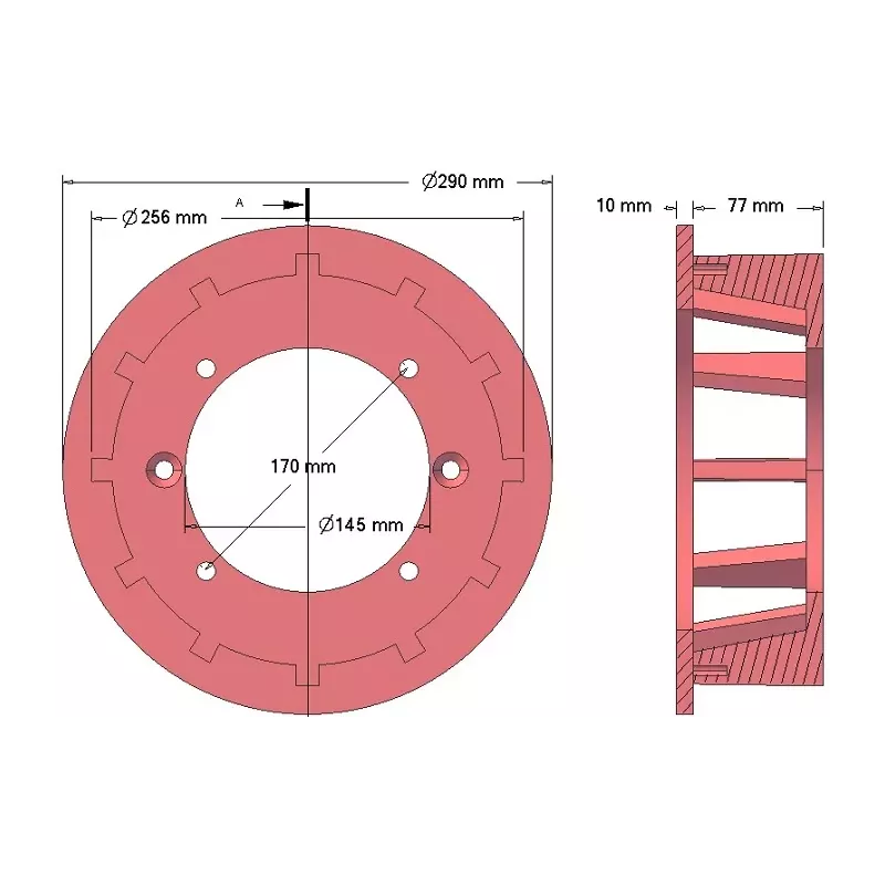 Rolle Nr. 102 – Antriebsrolle aus Gusseisen Ø256 mm, Teilung 35 mm, für Maschinen von Grimme | OEM Grimme 006.00058, 006.00638 | Hersteller KiJ