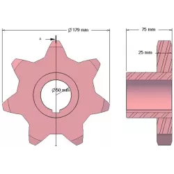 Rolle Nr. 222 – Antriebsrolle aus Stahl Ø179 mm | OEM 1079022238 | Hersteller KiJ