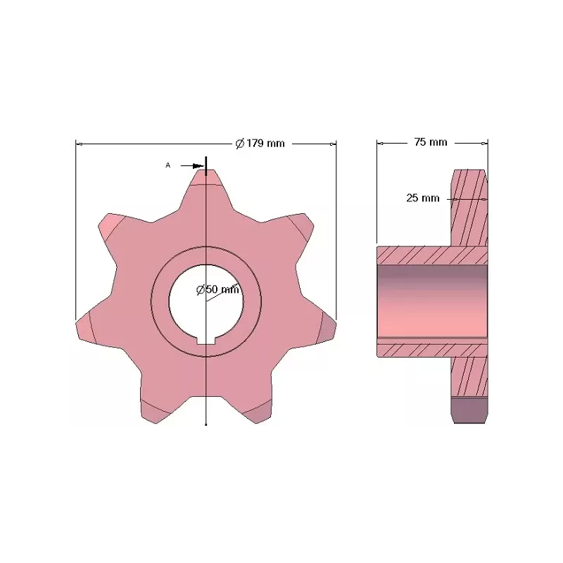 Rolle Nr. 222 – Antriebsrolle aus Stahl Ø179 mm | OEM 1079022238 | Hersteller KiJ