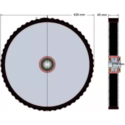 Rolle Nr. 247 – Krauteinzugsrolle aus Stahl-Gummi Ø420 mm für Maschinen von Grimme | OEM Grimme 200.29538 | Hersteller KiJ