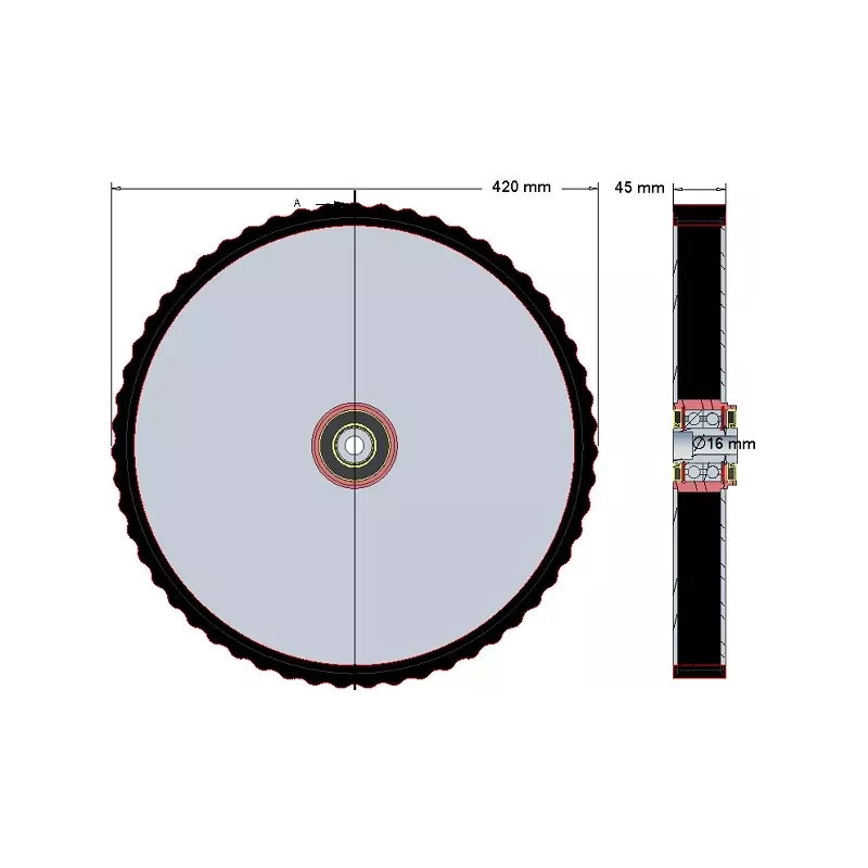 Rolle Nr. 247 – Krauteinzugsrolle aus Stahl-Gummi Ø420 mm für Maschinen von Grimme | OEM Grimme 200.29538 | Hersteller KiJ