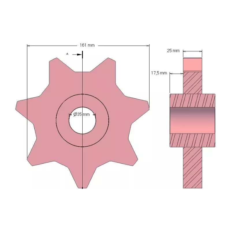 Rolle Nr. 223 – Antriebsrolle aus Stahl Ø179 mm für Maschinen von Holmer | OEM Holmer 1079022239 | Hersteller KiJ