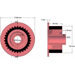Rolle Nr. 5a – Rolle aus Gusseisen-Gummi Ø132 mm für Maschinen von Grimme | OEM Grimme 076.01424 | Hersteller KiJ