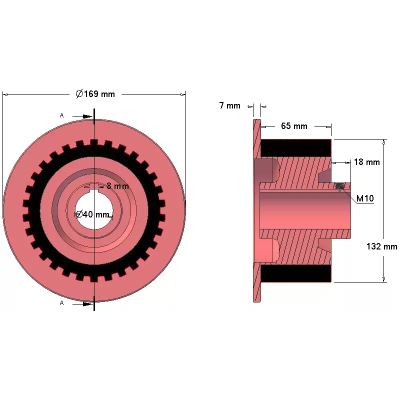 Rolle Nr. 5a – Rolle aus Gusseisen-Gummi Ø132 mm für Maschinen von Grimme | OEM Grimme 076.01424 | Hersteller KiJ