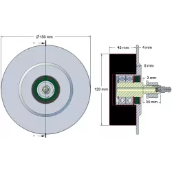 Rolle Nr. 7 – Stützrolle aus Stahl-Gummi Ø120 mm für Maschinen von Grimme | OEM Grimme 200.11805 | Hersteller KiJ