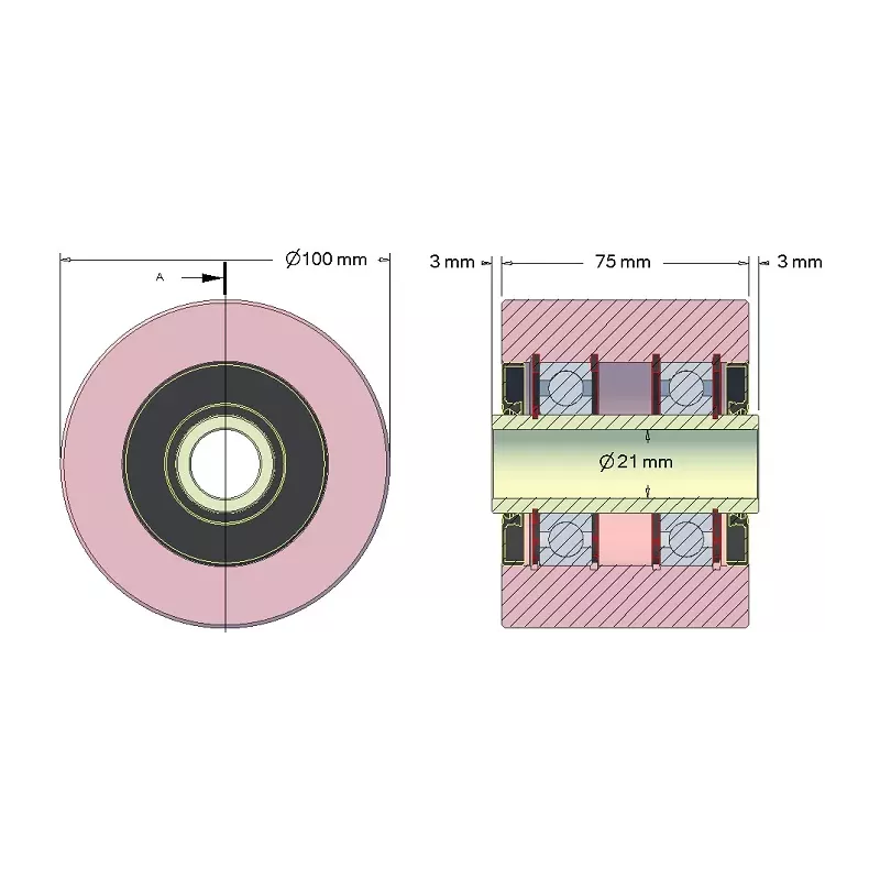 Rolle Nr. 187 – Stützrolle aus Stahl Ø100 mm für Maschinen von ROPA | OEM ROPA 252062 | Hersteller KiJ