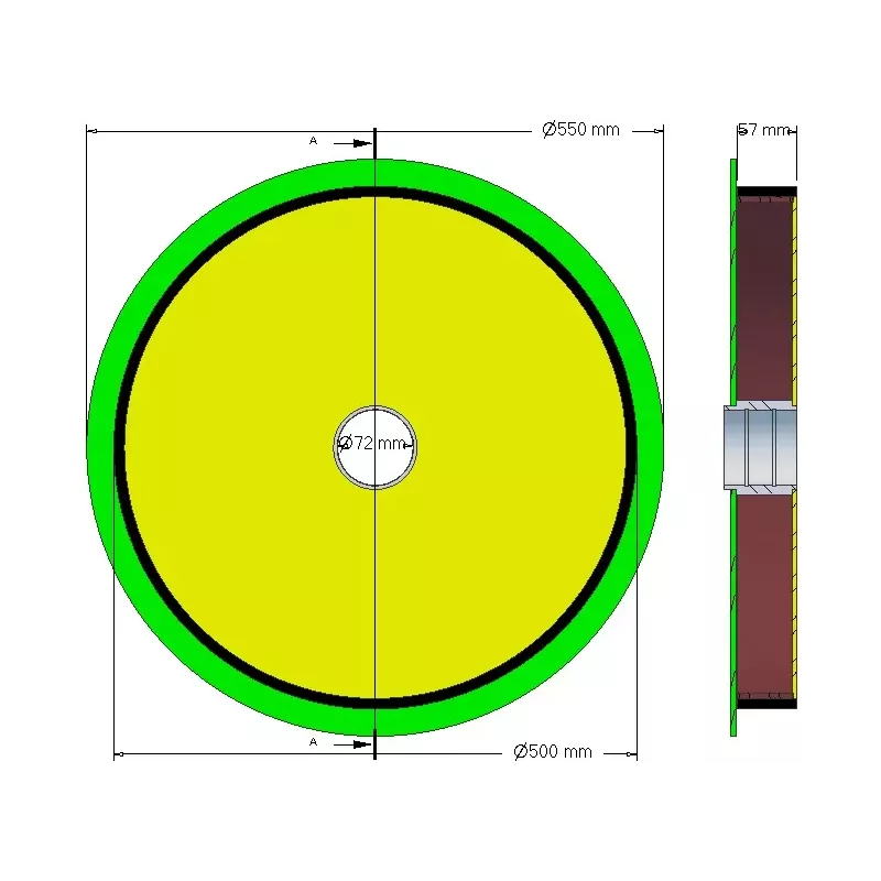 Rolle Nr. 191 – Führungsrolle aus Stahl-Gummi Ø500 mm für Maschinen von Holmer | OEM Holmer 1130015443 | Hersteller KiJ
