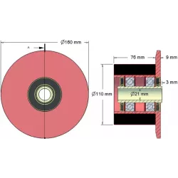 Rolle Nr. 23 – Stützrolle aus Stahl-Gummi Ø110 mm für Maschinen von ROPA | OEM ROPA 252066 | Hersteller KiJ