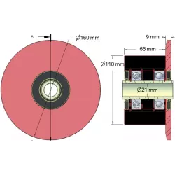 Rolle Nr. 24 – Stützrolle aus Stahl-Gummi Ø110 mm für Maschinen von ROPA | OEM ROPA 252061, 252006100 | Hersteller KiJ