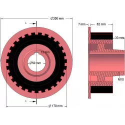 Rolle Nr. 29 – Rolle aus Gusseisen-Gummi Ø170 mm | Hersteller KiJ