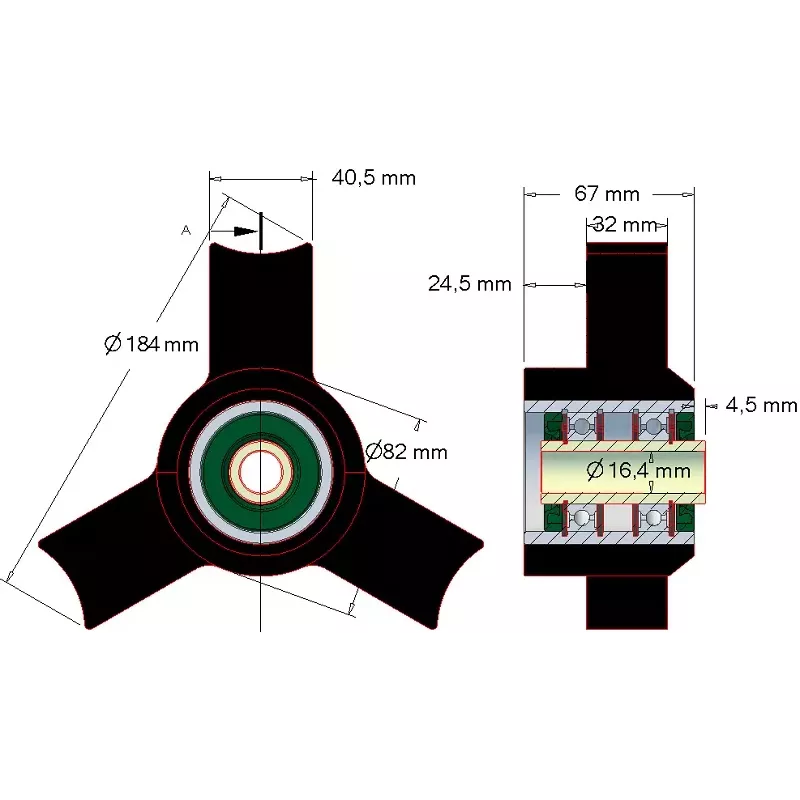 Rolle Nr. 54a – Rolle aus Gummi für Maschinen von Wuhlmaus | Hersteller KiJ