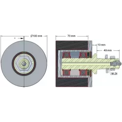 Rolle Nr. 62 – Umlenkrolle aus Stahl-Gummi Ø100 mm für Maschinen von Grimme | OEM Grimme 200.11379, 200.46387 | Hersteller KiJ
