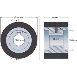 Rolle Nr. 137 – Umlenkrolle aus Stahl-Gummi Ø100 mm für Maschinen von Grimme | OEM Grimme 076.00889 | Hersteller KiJ