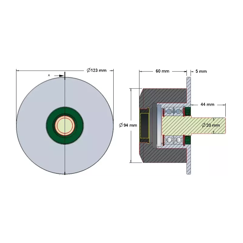 Rolle Nr. 179 – Rolle aus Stahl-Gummi Ø95 mm | Hersteller KiJ