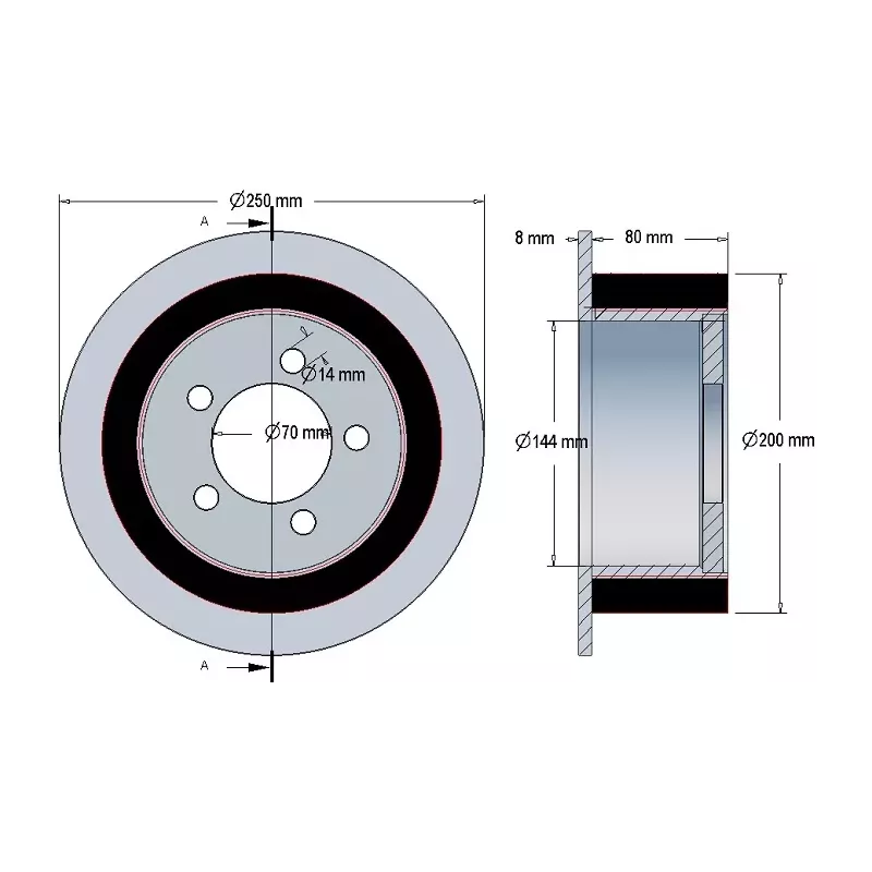 Rolle Nr. 219 – Antriebsrolle aus Stahl-Gummi Ø200 mm für Maschinen von ROPA | OEM ROPA 121368 | Hersteller KiJ