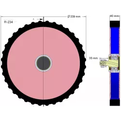 Rolle Nr. 234 – Andruckrolle aus Stahl-Gummi Ø340 mm für Maschinen von Wuhlmaus | OEM Wuhlmaus 000.03.142.00 | Hersteller KiJ