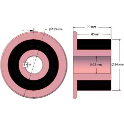 Rolle Nr. 264 – Antriebsrolle aus Stahl-Gummi Ø94 mm für Maschinen von AVR | OEM AVR 202.16.40 | Hersteller KiJ