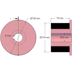 Rolle Nr. 265 – Antriebsrolle aus Stahl-Gummi Ø110 mm für Maschinen von AVR | OEM AVR 202.16.90 | Hersteller KiJ