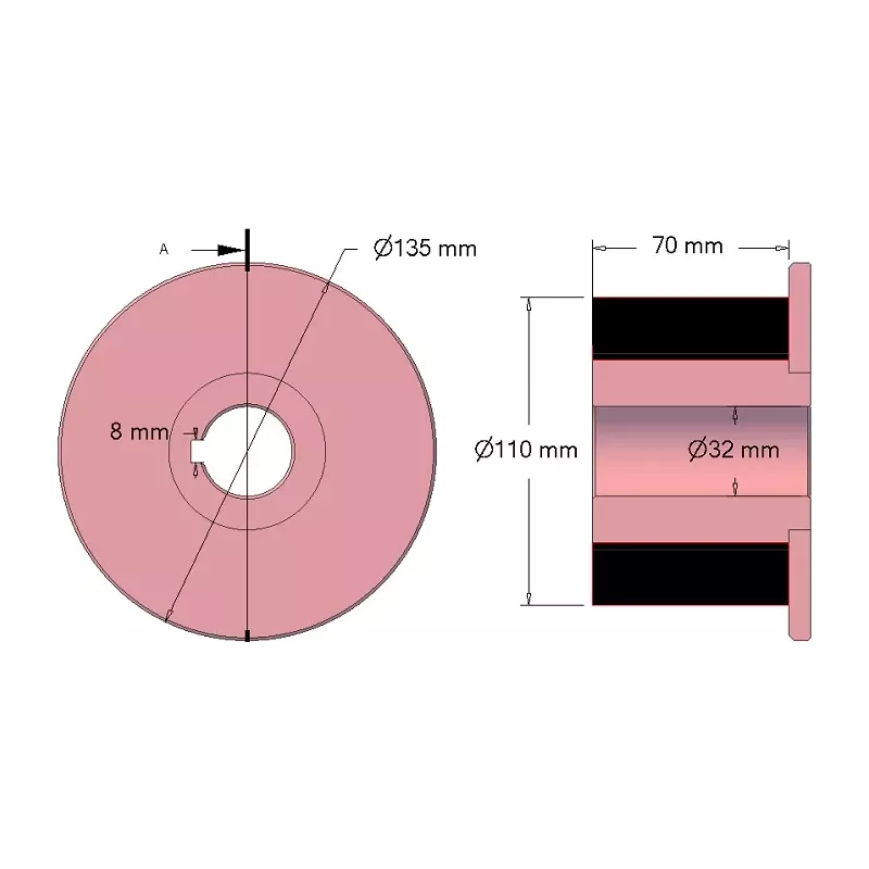 Rolle Nr. 265 – Antriebsrolle aus Stahl-Gummi Ø110 mm für Maschinen von AVR | OEM AVR 202.16.90 | Hersteller KiJ